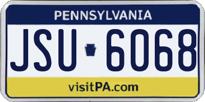 PA license plate JSU6068