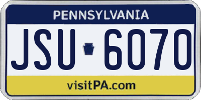 PA license plate JSU6070