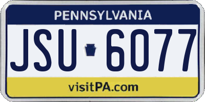 PA license plate JSU6077