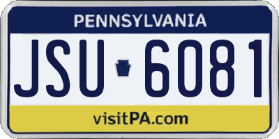PA license plate JSU6081