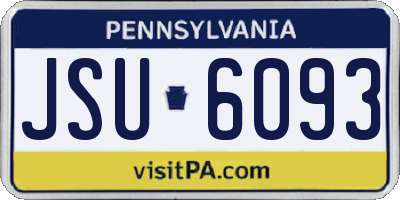 PA license plate JSU6093