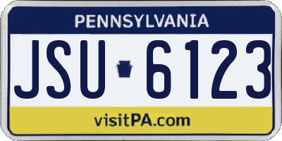 PA license plate JSU6123