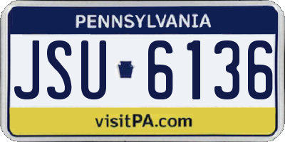 PA license plate JSU6136