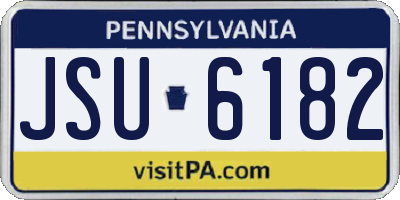 PA license plate JSU6182