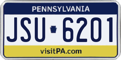 PA license plate JSU6201