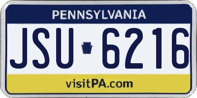 PA license plate JSU6216