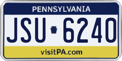 PA license plate JSU6240