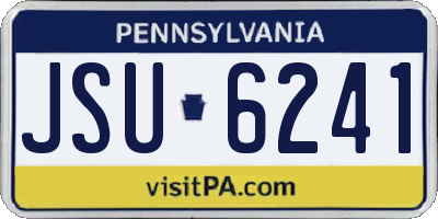 PA license plate JSU6241