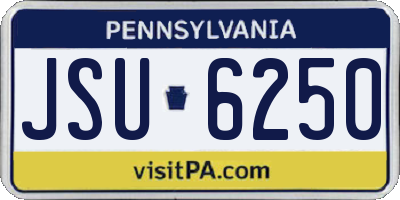 PA license plate JSU6250