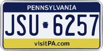 PA license plate JSU6257