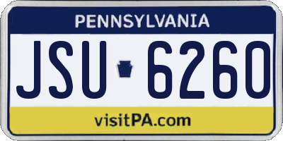 PA license plate JSU6260