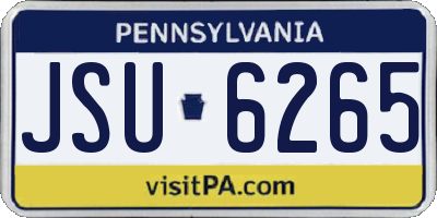 PA license plate JSU6265