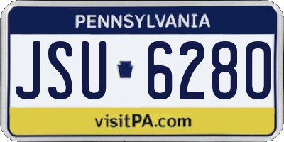 PA license plate JSU6280