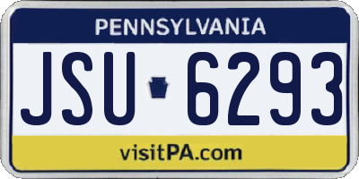 PA license plate JSU6293