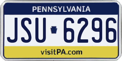 PA license plate JSU6296