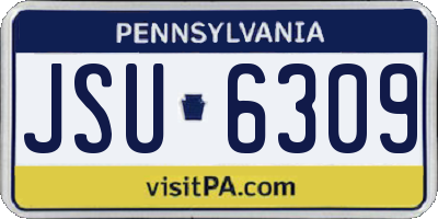 PA license plate JSU6309