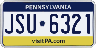 PA license plate JSU6321