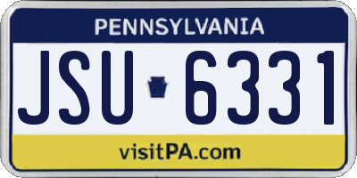 PA license plate JSU6331