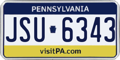 PA license plate JSU6343