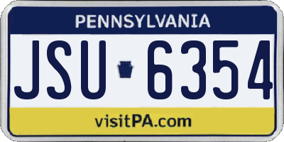 PA license plate JSU6354