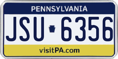 PA license plate JSU6356