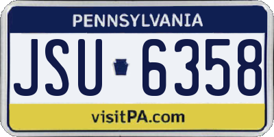 PA license plate JSU6358