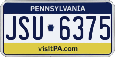 PA license plate JSU6375