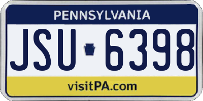 PA license plate JSU6398