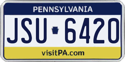 PA license plate JSU6420