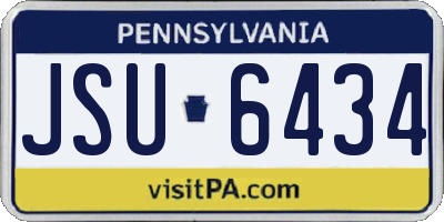 PA license plate JSU6434