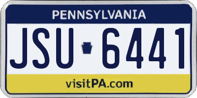 PA license plate JSU6441