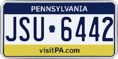 PA license plate JSU6442
