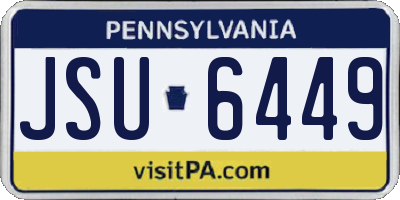 PA license plate JSU6449