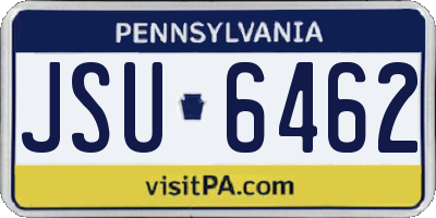 PA license plate JSU6462