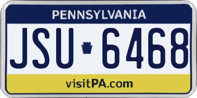 PA license plate JSU6468