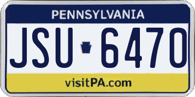 PA license plate JSU6470