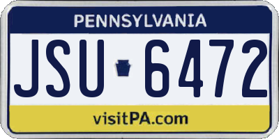 PA license plate JSU6472