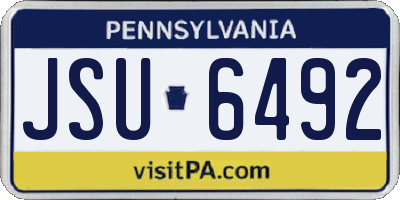 PA license plate JSU6492