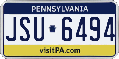 PA license plate JSU6494