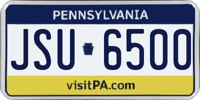 PA license plate JSU6500