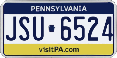 PA license plate JSU6524