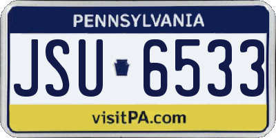 PA license plate JSU6533