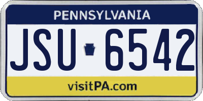 PA license plate JSU6542