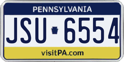 PA license plate JSU6554