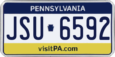 PA license plate JSU6592