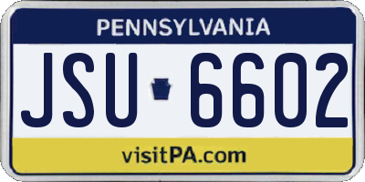 PA license plate JSU6602