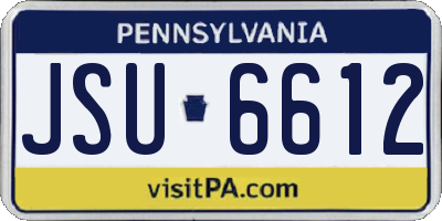 PA license plate JSU6612