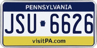 PA license plate JSU6626