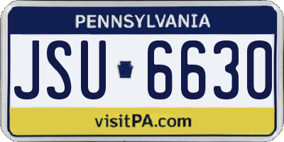 PA license plate JSU6630