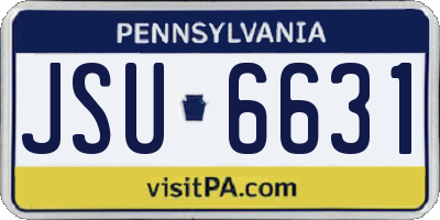 PA license plate JSU6631